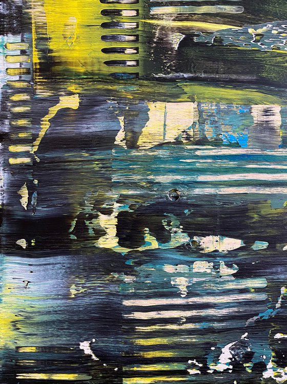 "That Will Leave A Mark" - FREE USA SHIPPING - Original PMS Abstract Acrylic Painting On Reclaimed Wood - 48" x 20"