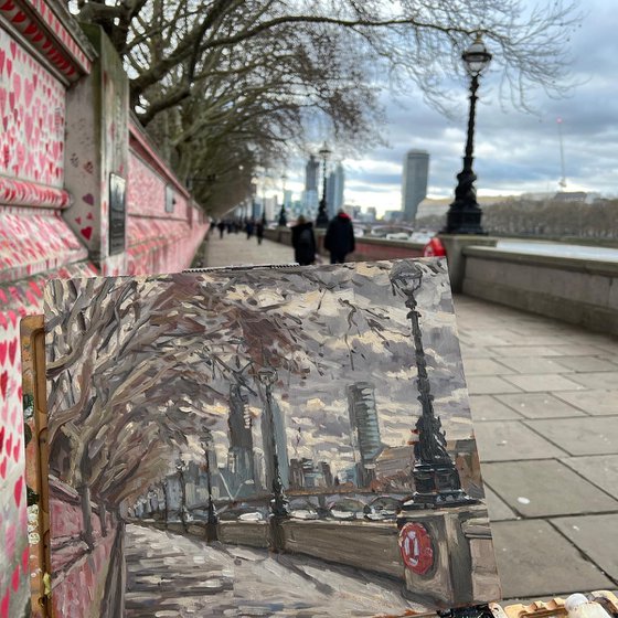 Southbank by the Covid National Memorial Wall