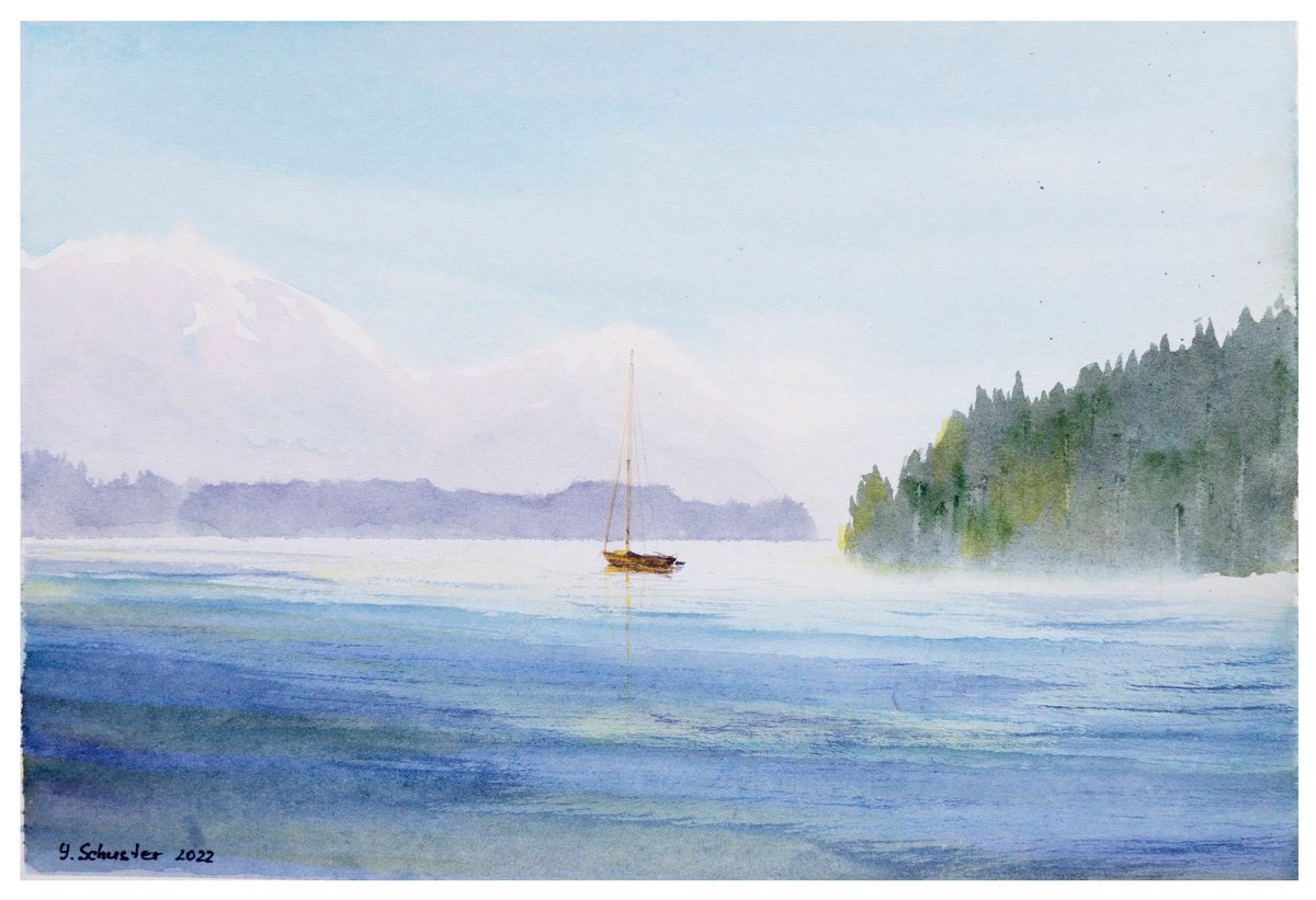 Impressionistic Landscape Watercolour By Yulia Schuster, 12 X 8", Dreamscape, Original Artwork