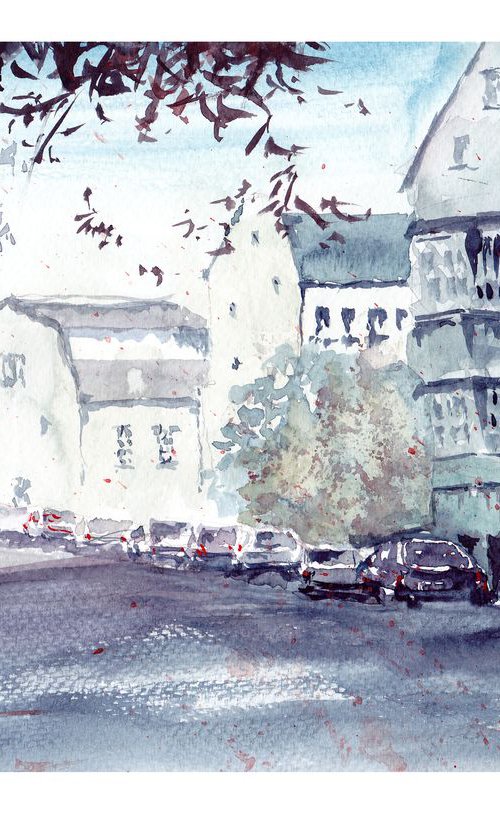 Small watercolor cityscape. by Yulia Schuster