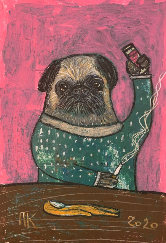 Smoking pug #4