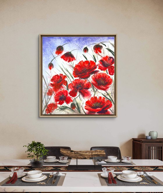 Big Size Red Wild Poppies