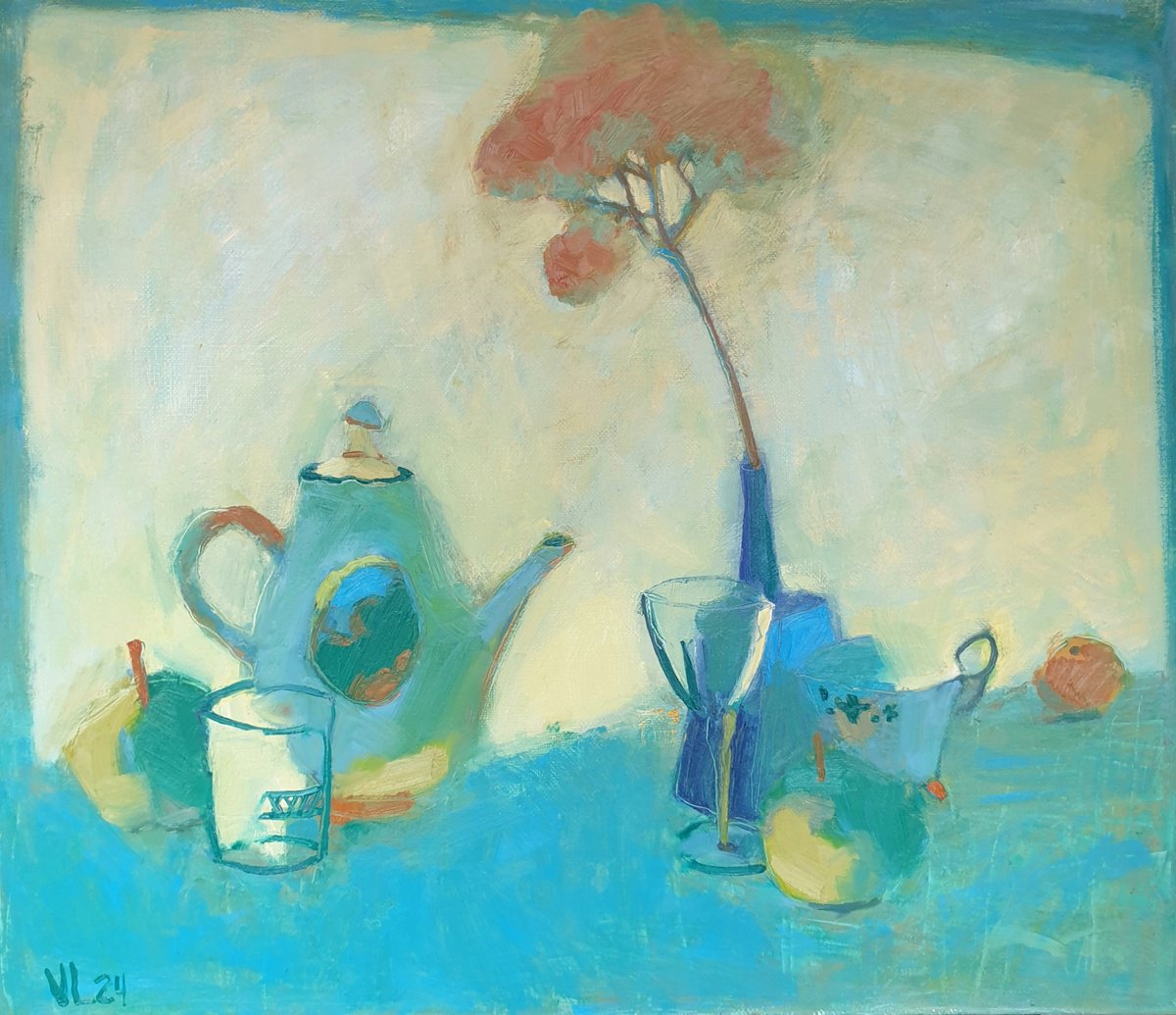Still life with tangerine by Vladislava Vorobyeva