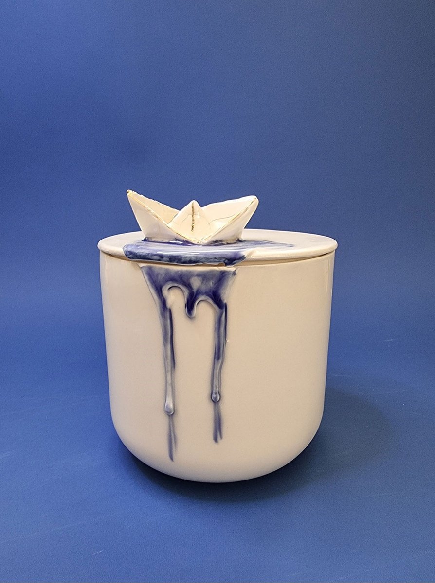 Transport Clay Sculpture By Zlatina Krusteva, 5 X 6", "Boat I", Original Artwork