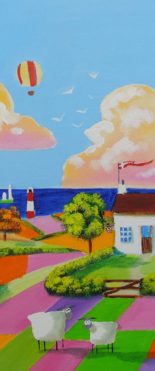 Folk art seaside windmill by Gordon Bruce