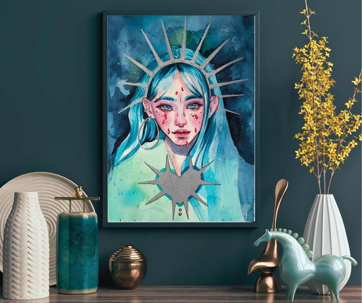 Portrait Watercolour By Belyaeva Oleksandra, 7 X 11, Oceanic, Original Artwork