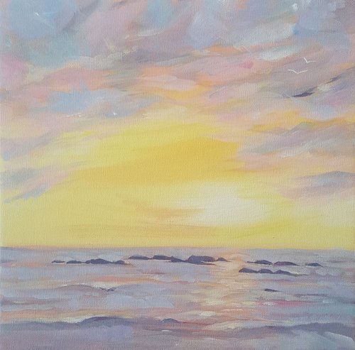 Sunset at the Beach by Mary Stubberfield