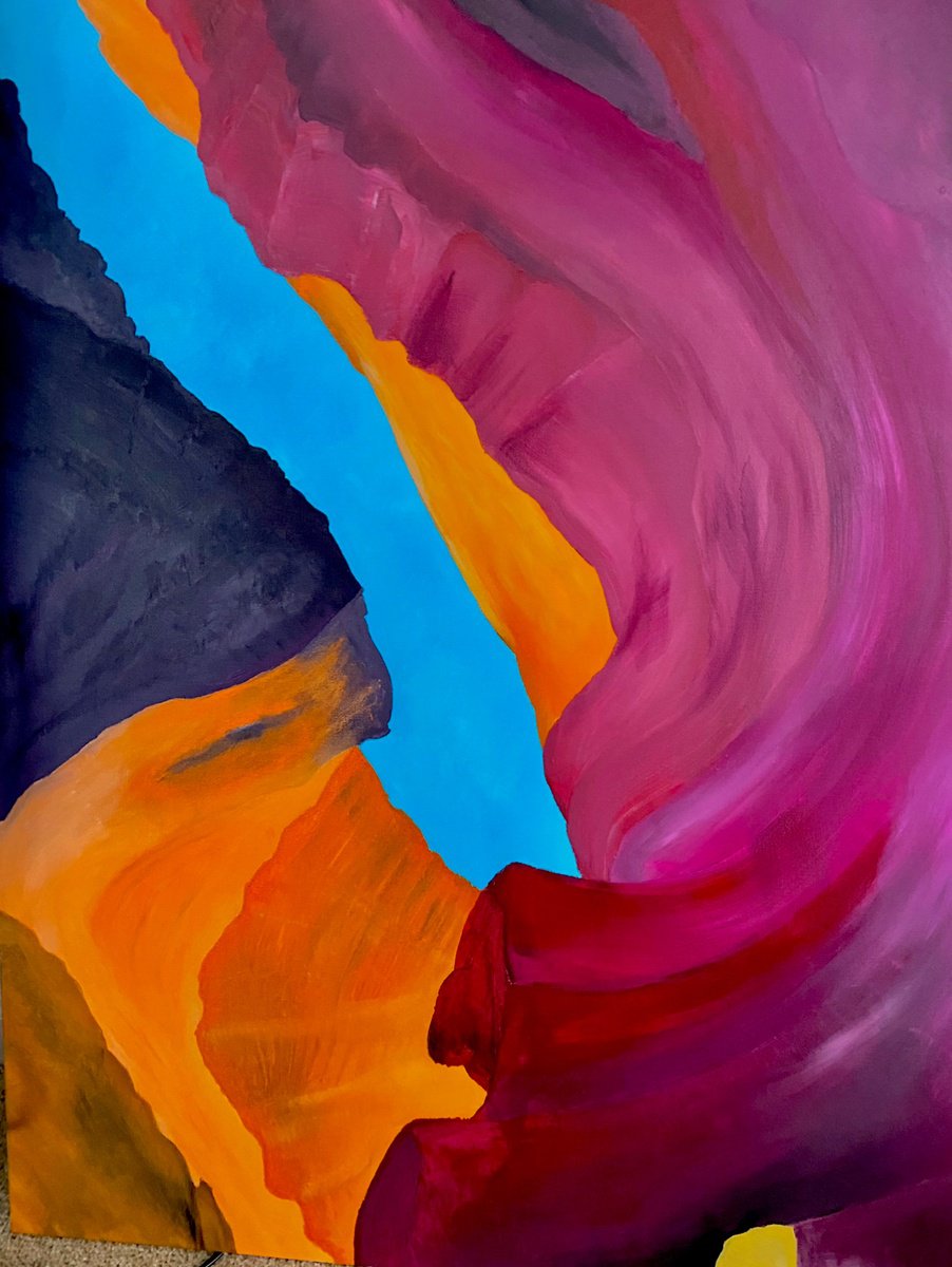 Abstract Acrylic Painting By Alan Horne Art Originals, 30 X 40, Antelope Canyon Original Lge 2, Original Artwork
