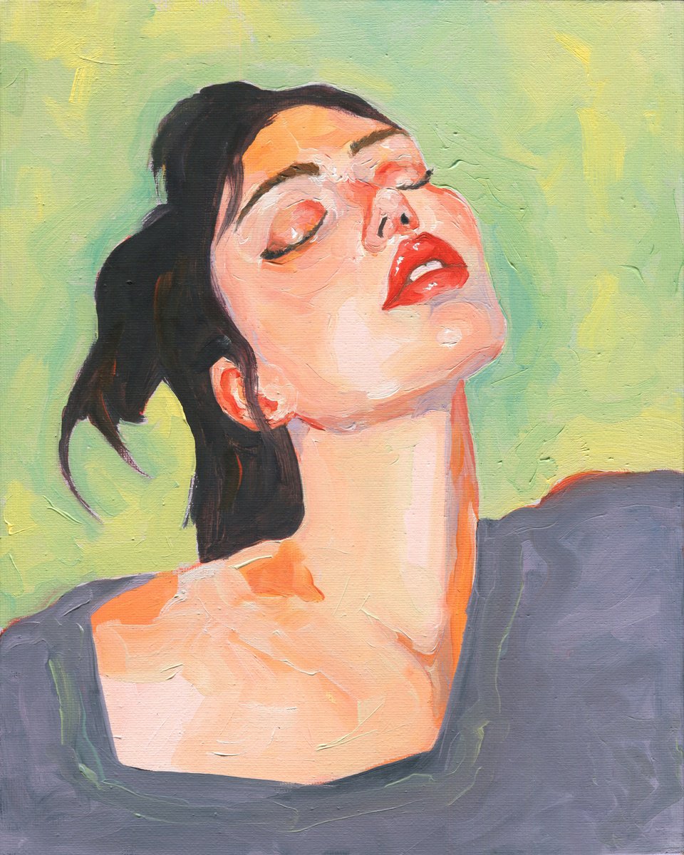 Impressionistic Portrait Oil Painting By Oleksii Iakurin, 9 X 12", A Thousand Stories 18, Original Artwork