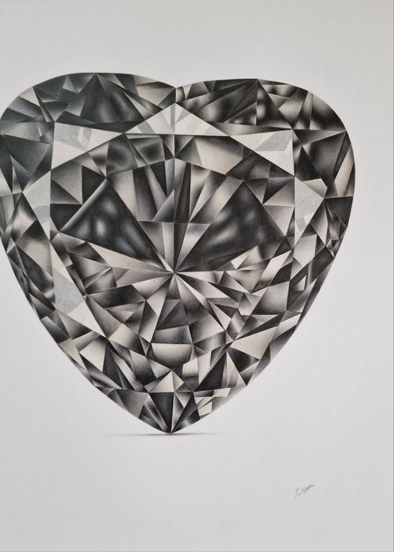 Heart Cut Black Diamond, A Drawing A Best Friend