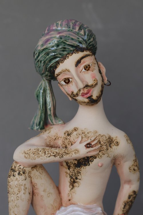 Rose of Cairo, Ceramic sculpture by Elya Yalonetski