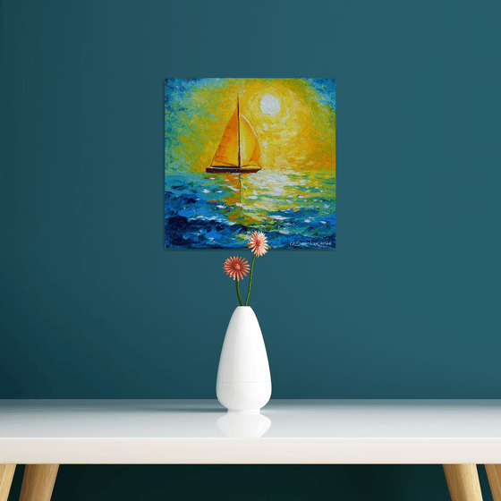 Sailboat in the sunlight