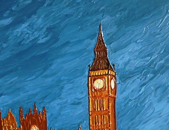 Big Ben at 10:30 PM - London cityscape painting
