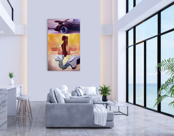 BEFORE IT HAPPENS 911 OIL ON CANVAS 160x100cm