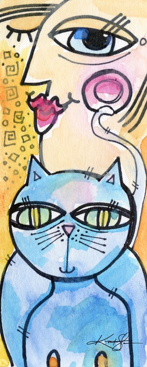 My Crazy Cat 15 Abstract Cat Painting By Kathy Artfinder