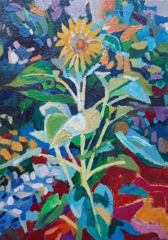 Sunflowers, miniature  16x11 cm