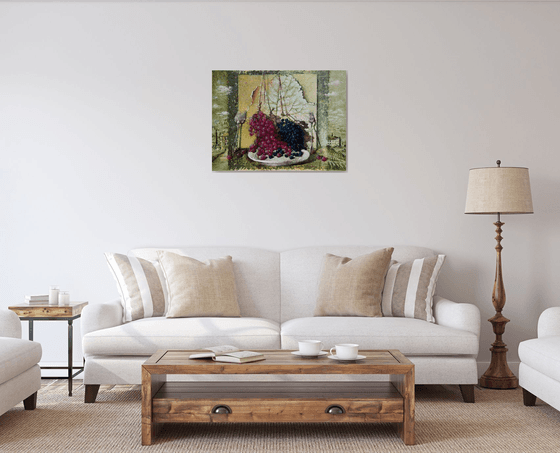 Pink grape Large fruit art