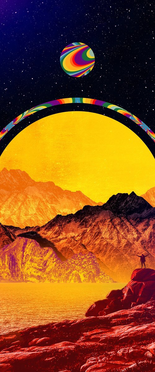 SOLAR ASCENT - Cosmic Psychedelic Desert Art by Darius