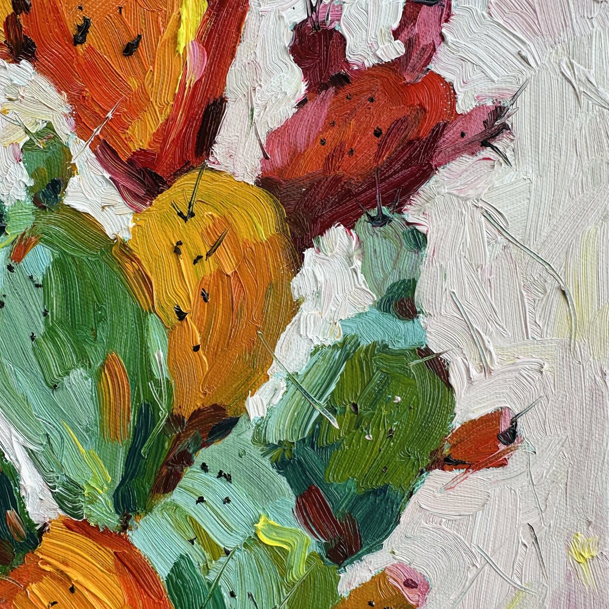 Colorful Cactus By Irina Anis, 12 X 12, Artwork For Sale On Artfinder