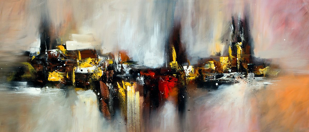 Abstract Acrylic Painting By Madhav Singh, 75 X 33", Autumn 2, Original Artwork