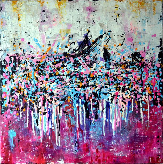 HAPPY DAY - Large Modern Abstract Palette knife Urban art