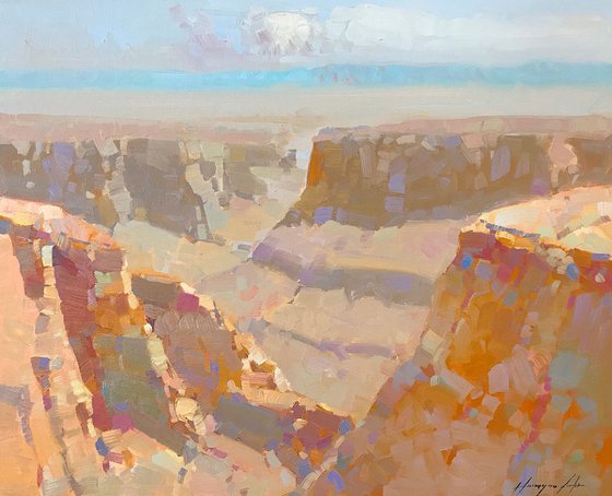 Grand Canyon, Landscape oil painting, One of a kind, Signed, Handmade artwork