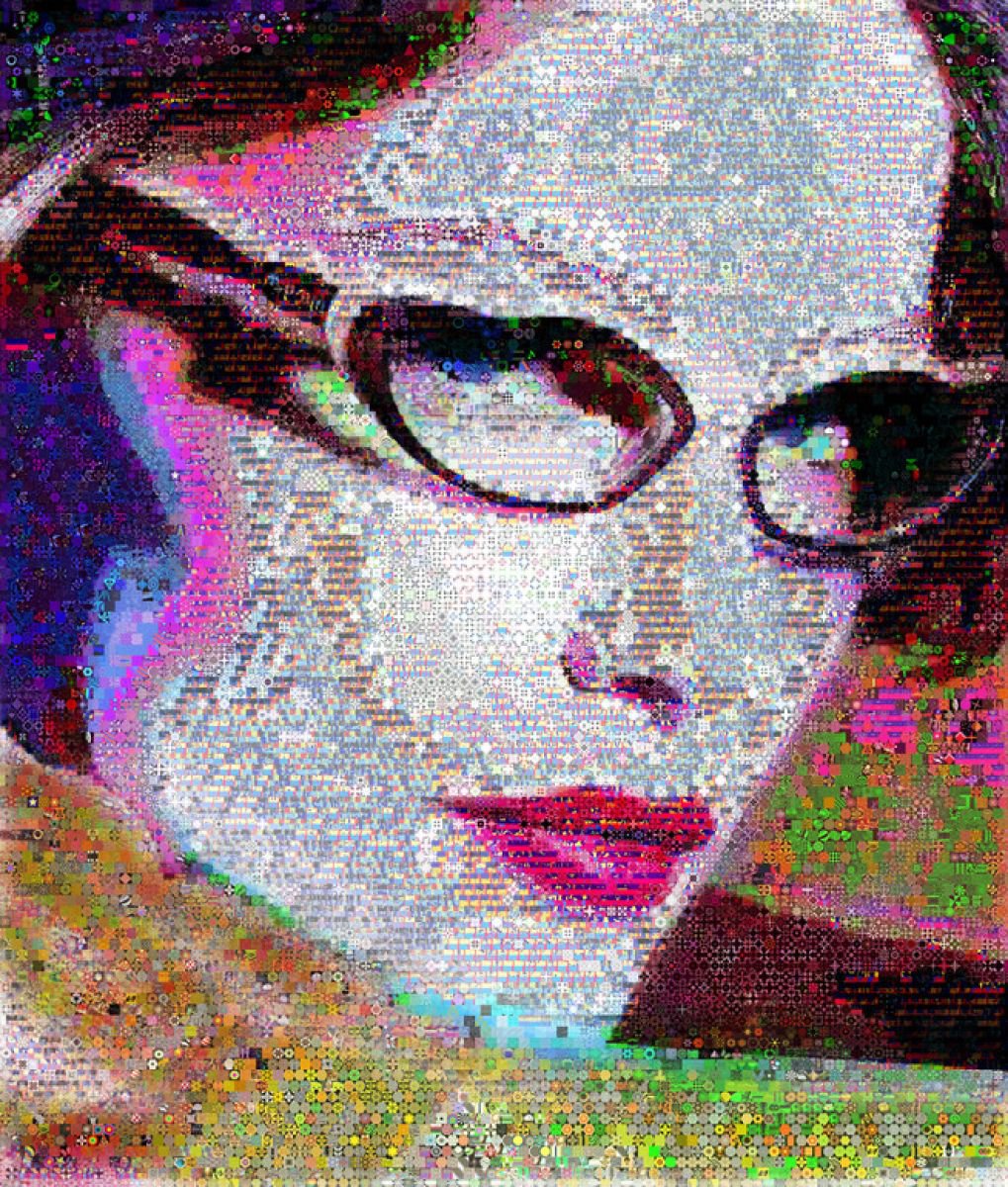 Portrait Painting By John Lijo Bluefish, 60 X 70, Laetitia Casta Abstract Fantasy, Original Artwork