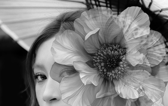 Geisha with Flower