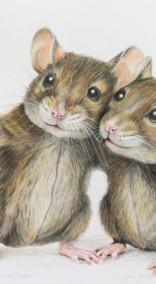 Where is the Cheese? - Colored Pencil Drawing by Jennie Smallenbroek