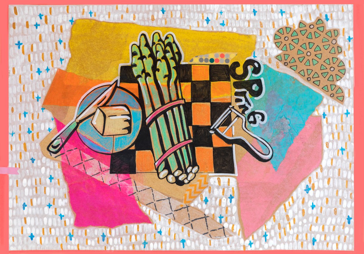 Kitchen Art 4 ( Asparagus ) By Ariadna De Raadt, 17 X 12, Artwork For Sale On Artfinder