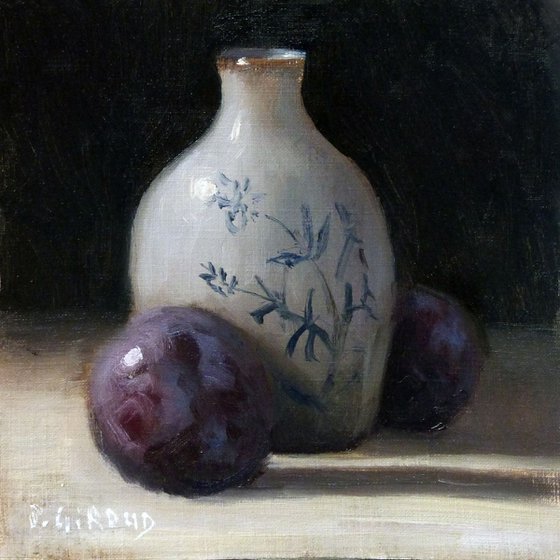 Plums and Porcelain Vase