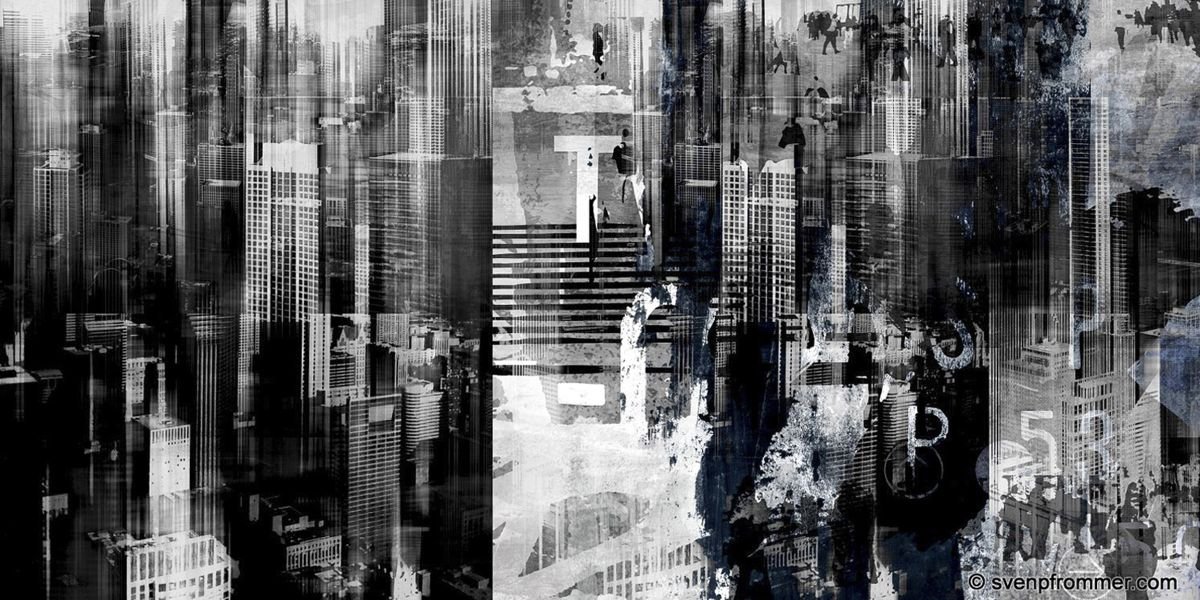 Abstract Cityscapes Photograph By Sven Pfrommer, 55 X 28", Chicago Sky Ii, Original Artwork