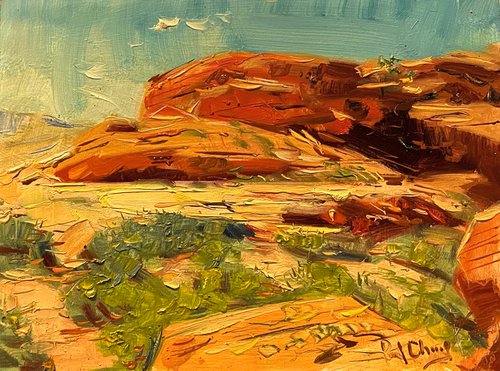 Plein Air Painting _ Red Rock NV by Paul Cheng