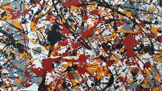 Abstract JACKSON POLLOCK style ACRYLIC Painting on CANVAS by M.Y.