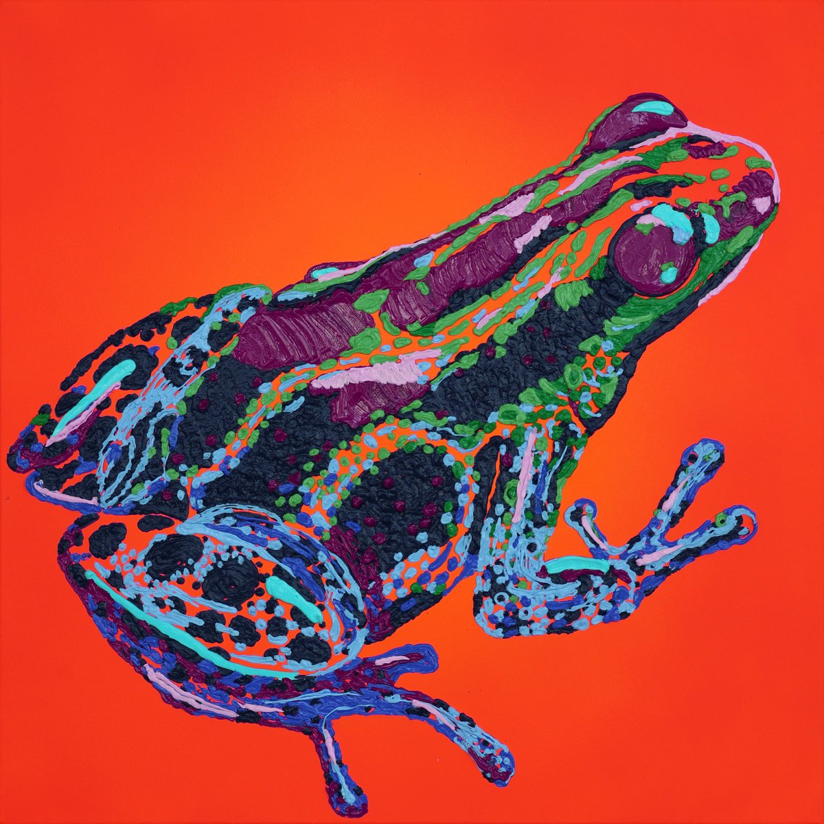 Impressionistic Animal Acrylic Painting By Dominic Virtosu, 31 X 31, The Giant Prince, Original Artwork