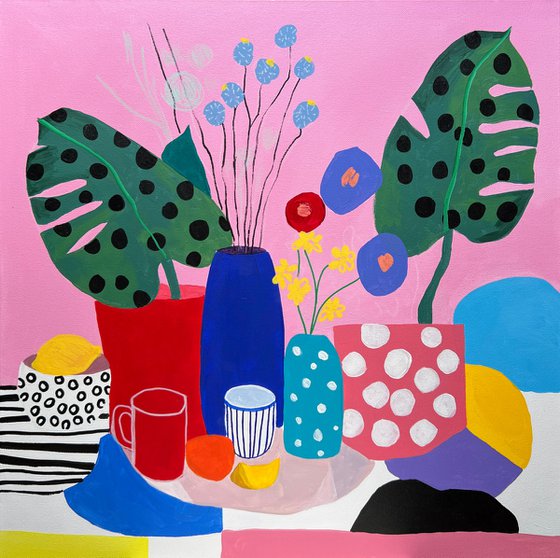 Polka Dot Vases Flowers