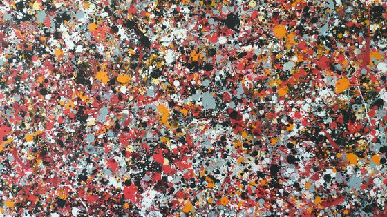 Abstract J. Pollock style acrylic by M.Y.