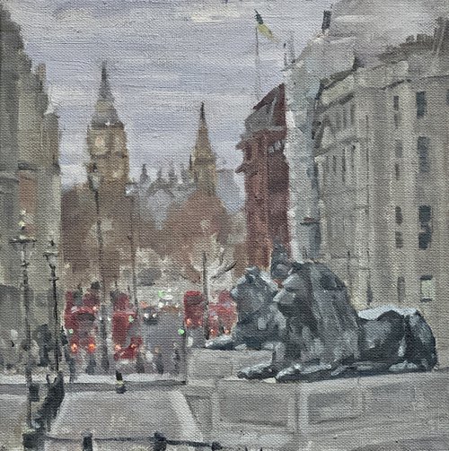 Trafalgar Square, January by Louise Gillard