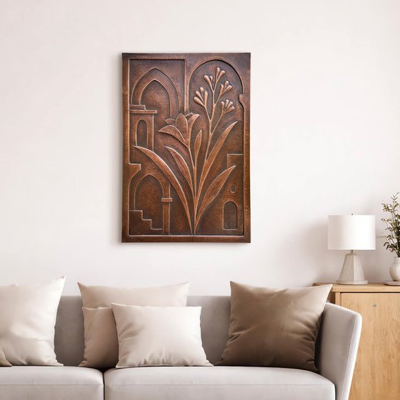 "The Architect's Garden" Copper Wall Relief