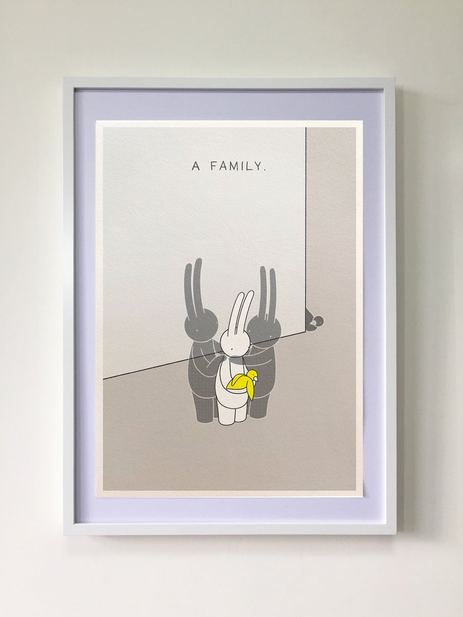 Animal Giclee Print By Mr Clement, 17 X 23", A Family, Original Artwork