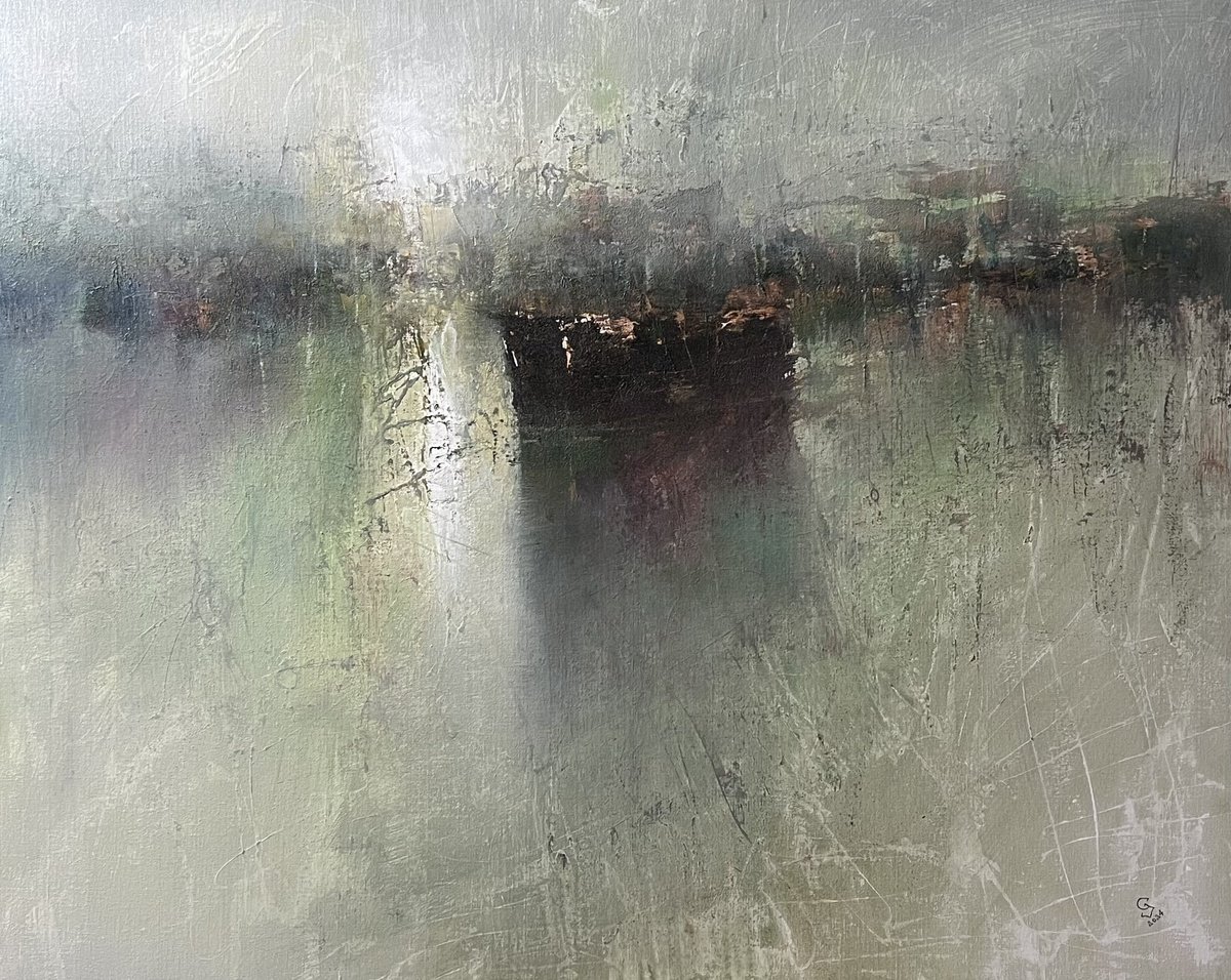 Abstract Landscape Oil Painting By Ivan Grozdanovski, 39 X 31, All Tomorrow For One Yesterday, Original Artwork