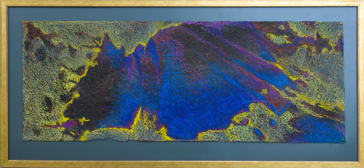 Organic Abstract Painting By Mykola Dzhychka, 37 X 17", The Tumble, Original Artwork