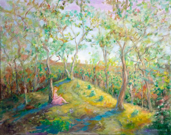 A Warm Day in Horner Wood - landscape in the style of Renoir
