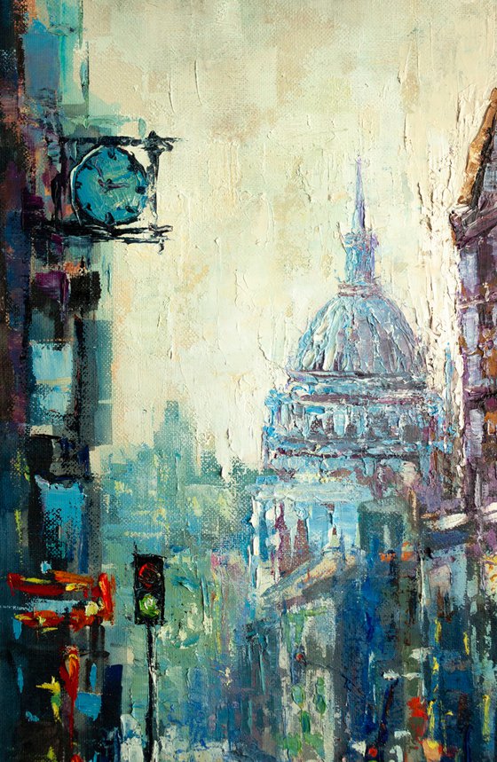 "Street after rain" London , cityscape