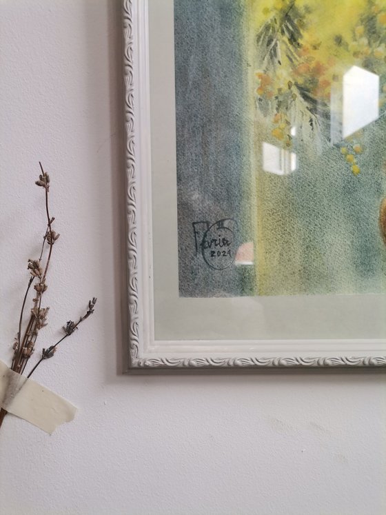 Still life with mimosa