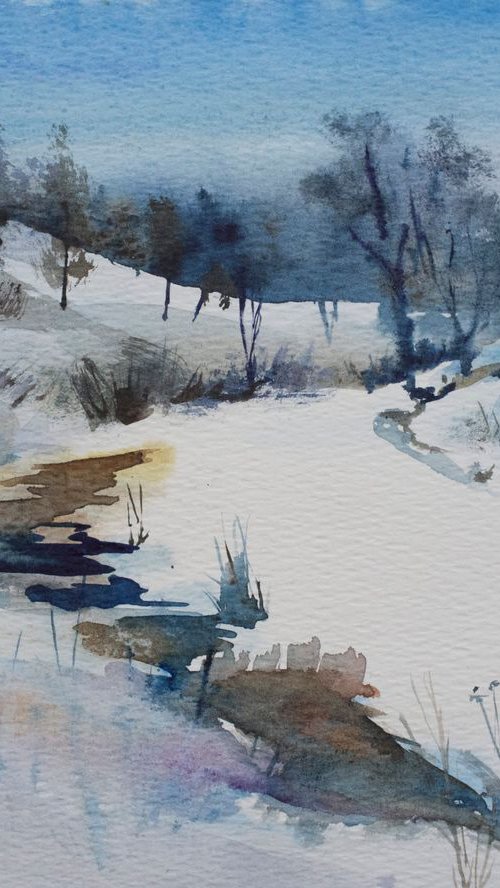 "Winter Study №2" 12,2"x9" by Irina Bibik-Chkolian
