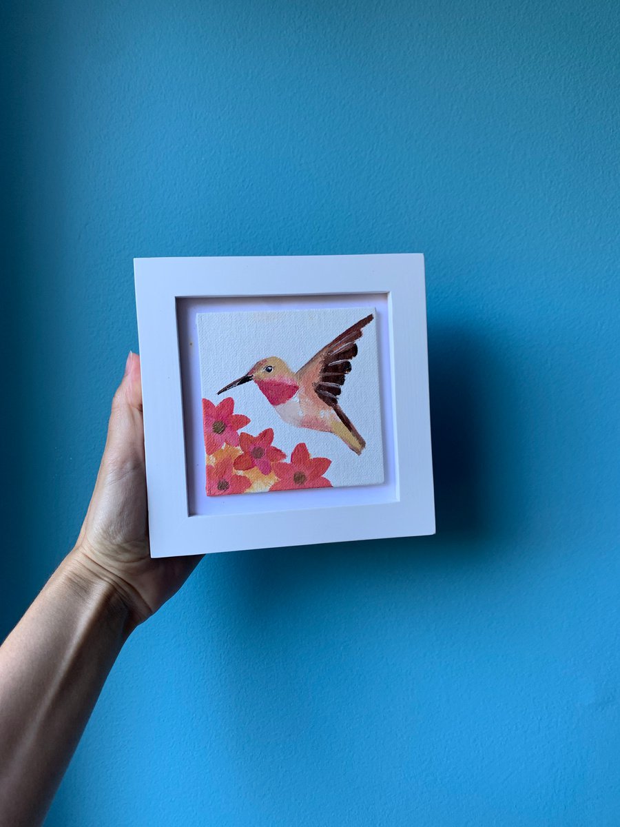 Hummingbird and flowers 2 by Olha Gitman