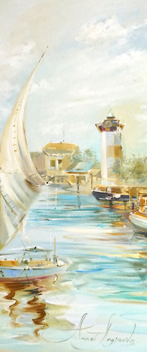 Original Sea Art, Shine Painting Canvas by Annet Loginova