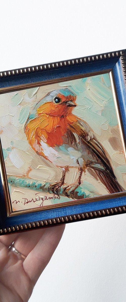 Robin bird by Nataly Derevyanko