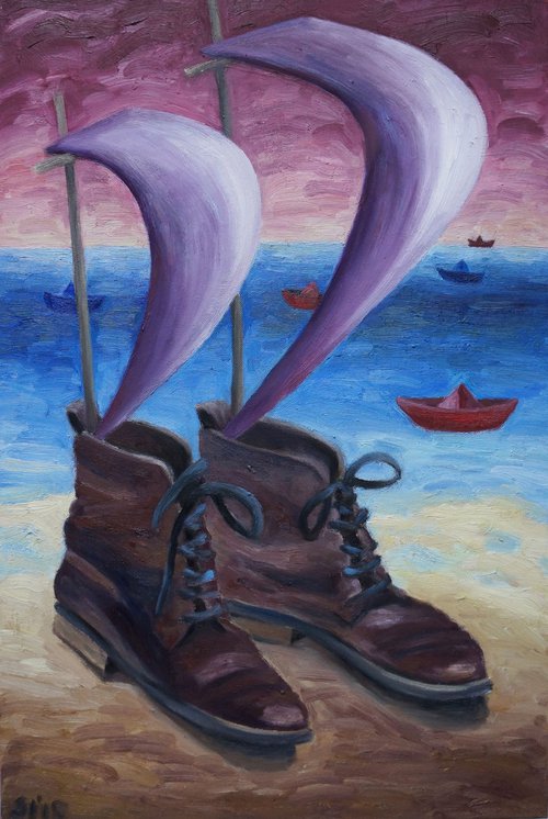 Painting | Oil | Boats by Sigita Jakutyte